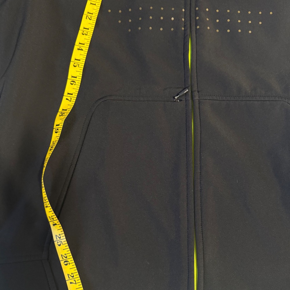 Fox Racing Softshell Jacket Mens Lg Black Grey Waterproof Full Zip Logo Hooded - Picture 12 of 14